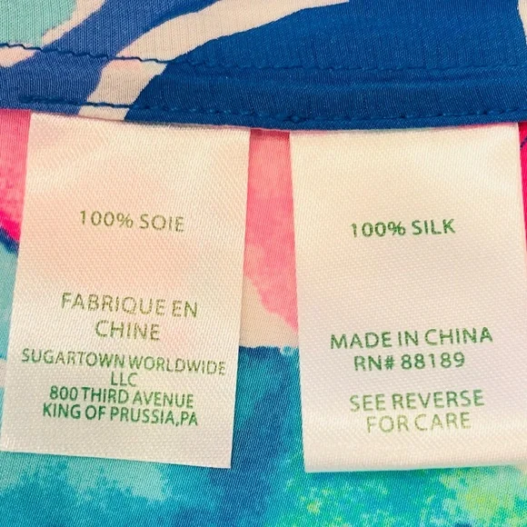 LILLY PULITZER DUSK SILK TANK in LILAC VERBENA ROCK THE DOCK print- Sz L •NWOT• - Picture 6 of 6